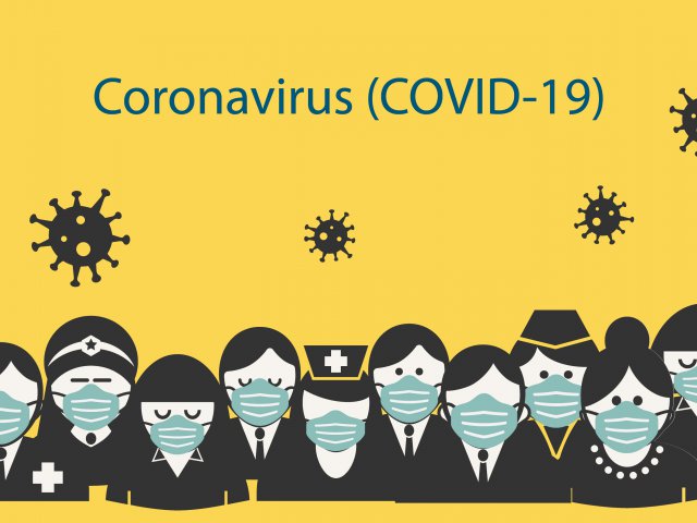People wearing surgical face mask to prevent disease Coronavirus Covid-19 pandemic