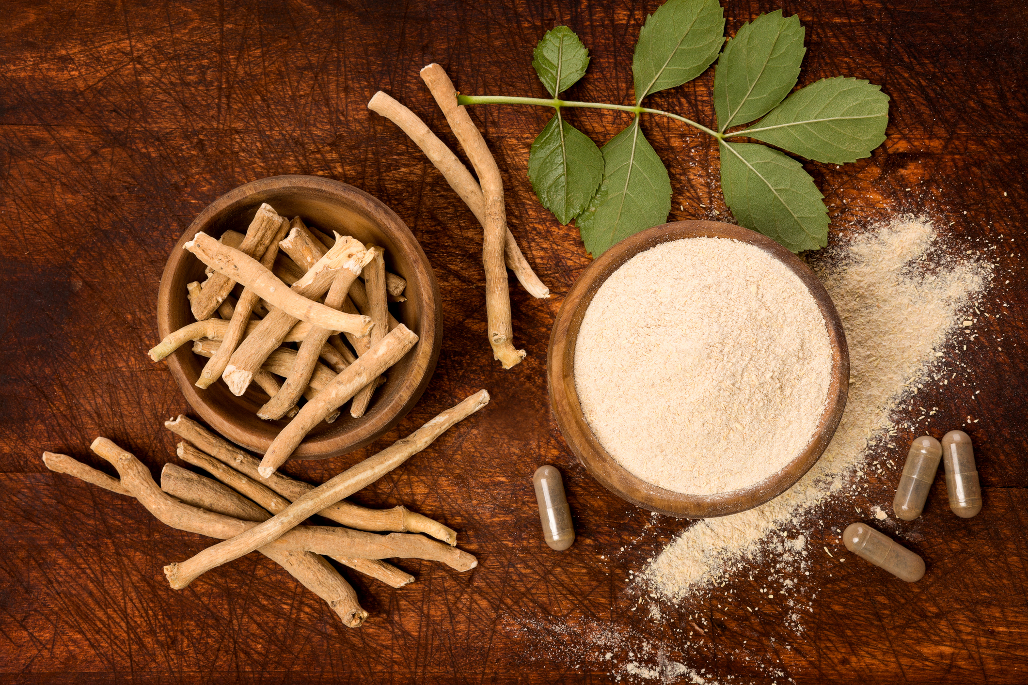 Ergogenic aid Ashwagandha (Withania somnifera) Supplement Capsules Adaptogen